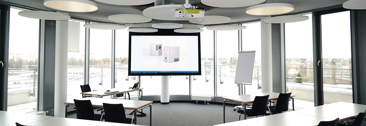 NEC MultiSync large format display in meeting room NEC MultiSync Large Format Display in Meetingroom